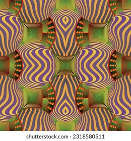 Beautiful seamless textured abstract background in green purple and yellow colors