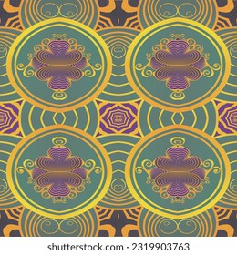 fondo abstracto de textura hermosa sin costura en líneas violeta verde y amarillo dorado
