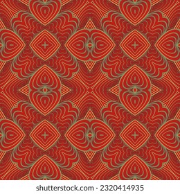 Beautiful seamless textured abstract background in red and golden yellow colors