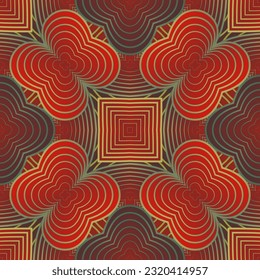 Beautiful seamless textured abstract background in red and golden yellow colors