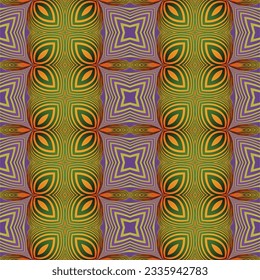 Beautiful seamless textured abstract background in green, orange and golden brown colors