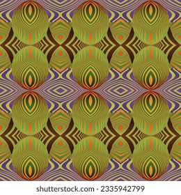 Beautiful seamless textured abstract background in green, orange and golden brown colors