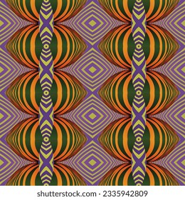 Beautiful seamless textured abstract background in green, orange and golden brown colors