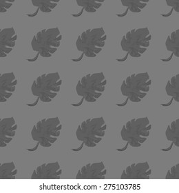 Beautiful seamless tropical jungle floral pattern background with palm leaves. Raster version.