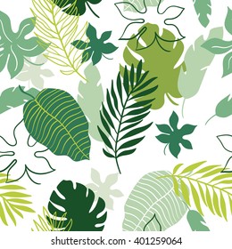 Beautiful seamless tropical pattern background.
