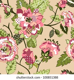 beautiful seamless vector background with roses.