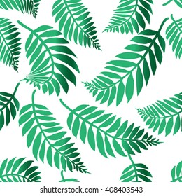Beautiful seamless vector fashionable tropical floral pattern.  background with palm leaves. for textile
