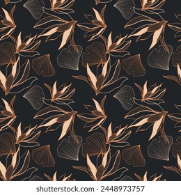 Beautiful seamless vector floral pattern, spring summer background with colorful flowers. Fashion