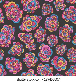 Beautiful seamless vector. Hand drawn abstract pattern. Wave background. Curly doodles illustration