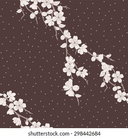 Beautiful  seamless vector illustration with sakura flowers ,pattern can be used for wallpaper, pattern fills, surface textures  