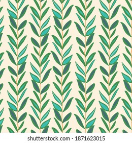 Beautiful seamless vector leaves pattern
