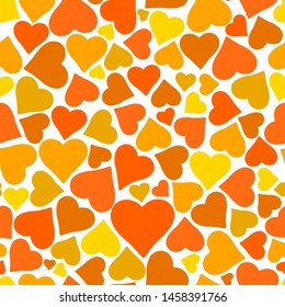 Beautiful seamless vector pattern with hearts. Isolated vector illustration.