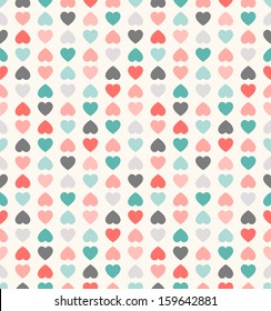 Beautiful seamless vector pattern with hearts. Can be used for wallpaper, pattern fills, web page background,surface textures