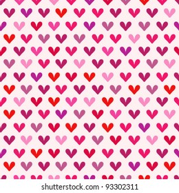 Beautiful seamless vector pattern with hearts