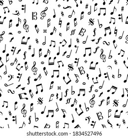 Beautiful seamless vector pattern with music notes