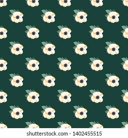 Beautiful seamless vector pattern with simple flowers. Background with decorative floral ornaments for textiles, wrappers, fabrics, clothing, covers, paper, printing, scrapbooking, decoupage and other