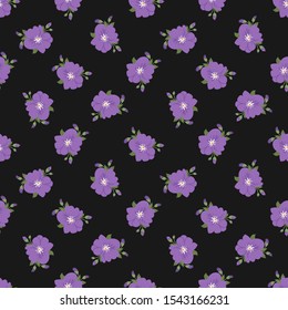 Beautiful seamless vector pattern with simple flowers. Background with decorative floral ornaments for textiles, wrappers, fabrics, clothing, covers, paper, printing, scrapbooking, decoupage and other