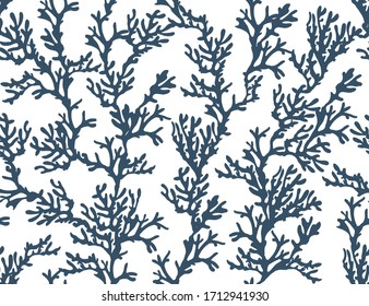 Beautiful seamless vector tropical pattern with corals. Perfect for wallpapers, web page backgrounds, surface textures, textile. Living coral seamless pattern