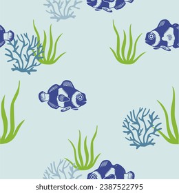Beautiful seamless vector tropical pattern with corals. Perfect for wallpapers, web page backgrounds, surface textures, textile. Living coral seamless pattern