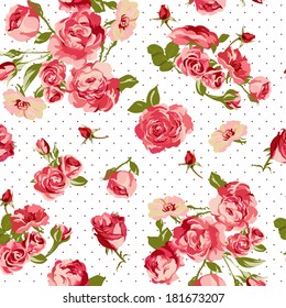 Beautiful Seamless Vintage Background with Roses