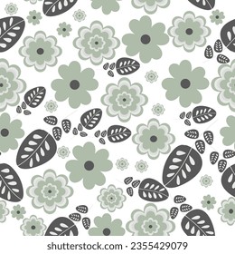 Beautiful seamless vintage floral pattern with flower and leaf. vector texture. Trend print for textiles and wallpaper.
