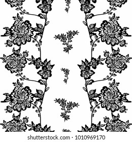 Beautiful seamless vintage lace  with flowers