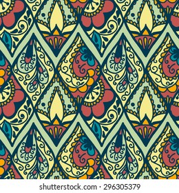 Beautiful seamless with vintage pattern. Vector illustration