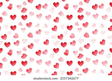 Beautiful seamless watercolor heart pattern. Perfect for Valentine's Day cards, wrapping paper, invitations, or romantic crafts!	