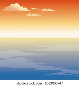 Beautiful seascape cartoon