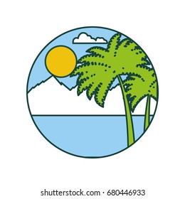 beautiful seascape with palms