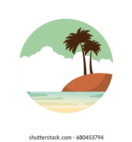 beautiful seascape with palms