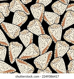 Hermosas conchas, patrón sin foco, fondo marino. Ilustración de vectores dibujada a mano ,Diseño para moda , tela, papel pintado, envoltura y todas las impresiones 
