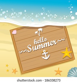 Beautiful seaside summer view poster. Vector background. summer background for text