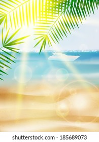 Beautiful Seaside View Poster. EPS10