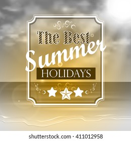 Beautiful Seaside View Poster With Typography on sea background