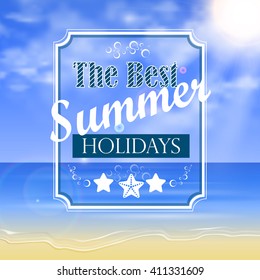 Beautiful Seaside View Poster With Typography on sea background