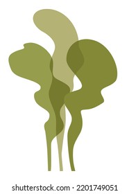 Beautiful seaweed or coral twig in silhouette 