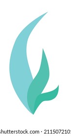Beautiful seaweed logo with elegant lines