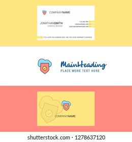Beautiful Secure cloud  Logo and business card. vertical Design Vector