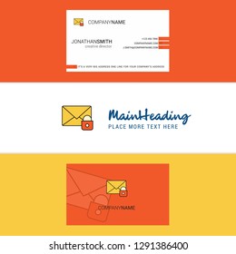 Beautiful Secure mail Logo and business card. vertical Design Vector