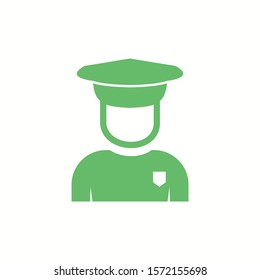 Beautiful Security Guard Glyph Vector Icon