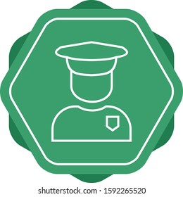 Beautiful Security Guard Line Vector Icon