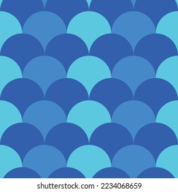 Beautiful Seigaiha Waves Background Pattern Seamless