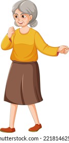 Beautiful senior woman character illustration