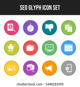 Beautiful S-E-O Glyph Round Circle Multicolor BG