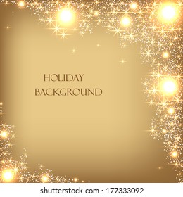 Beautiful sequins on the festive beige background. Vector  illustration 
