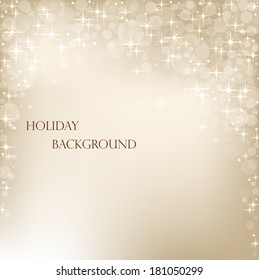 Beautiful sequins on the festive beige background . Vector  illustration 