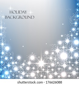 Beautiful sequins on the festive gray background. Vector  illustration 