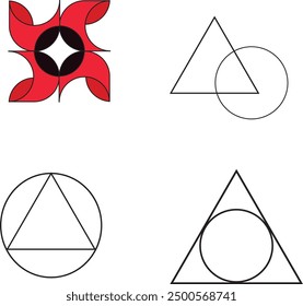 beautiful set of abreast and triangle logo design