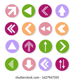 Beautiful set of arrows of different colors, can be used for web design. EPS 10